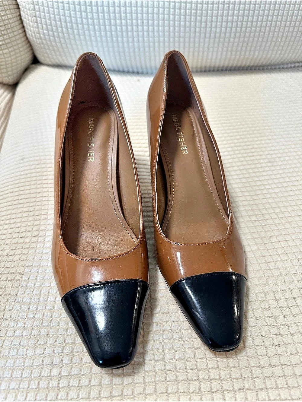 Marc Fisher Color Block Pointed Toe Heels in Brown & Black Like New. Size 7.5